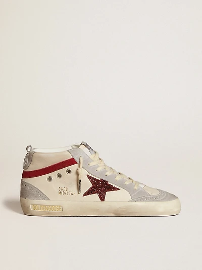Women’s Mid star leather with glitter and red nubuck flash