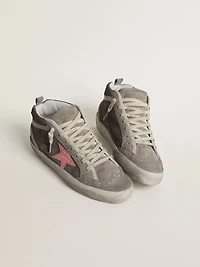 Women's Mid Star in gray suede with pink laminated leather star
