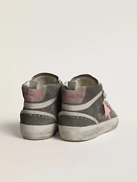 Women's Mid Star in gray suede with pink laminated leather star