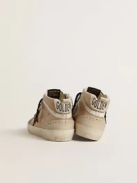 Women’s Mid star beige naplak leather with leopard-print pony skin