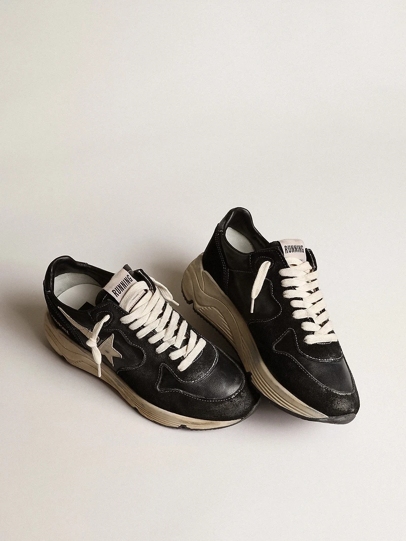 Women's Running Sole black nappa and suede