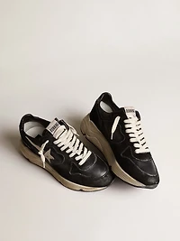 Women's Running Sole black nappa and suede