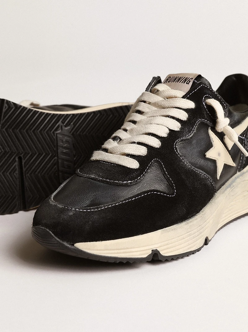 Women's Running Sole black nappa and suede