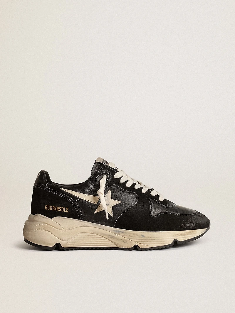 Women's Running Sole black nappa and suede