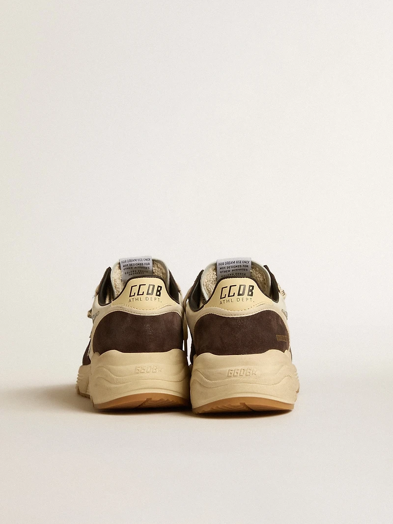 Women's Running Sole LTD nappa and brown suede with a Swarovski crystal star
