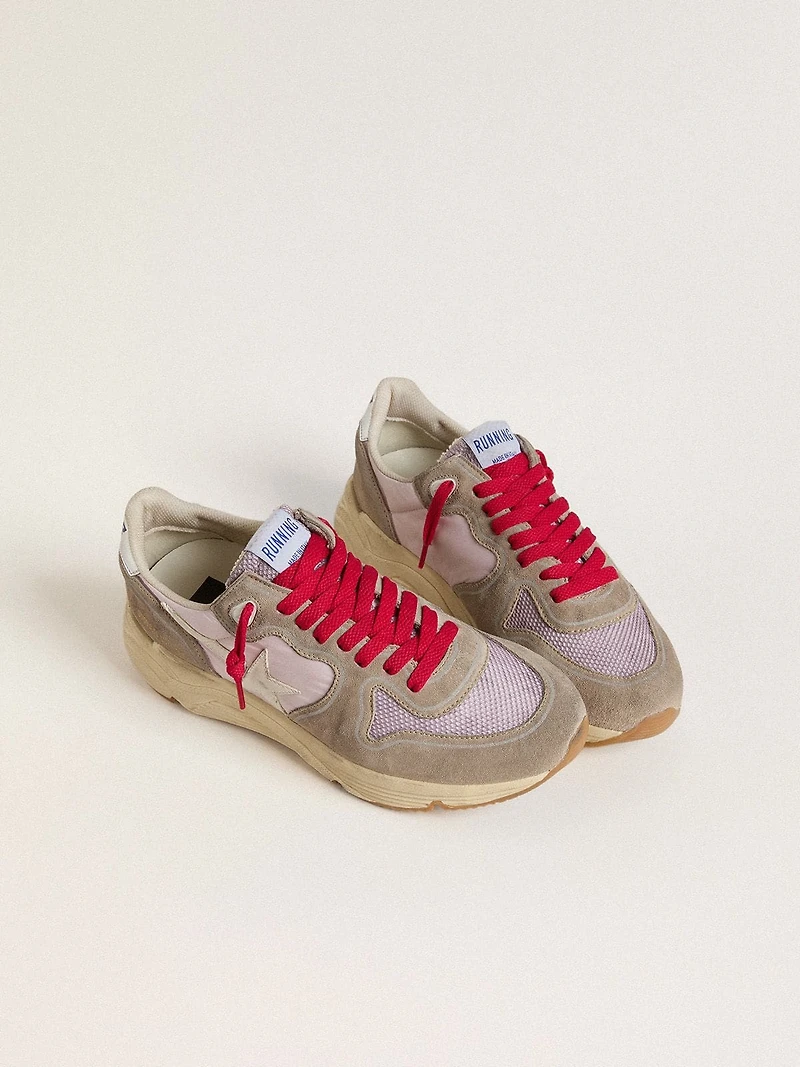 Running Sole LTD pink nylon with white leather star