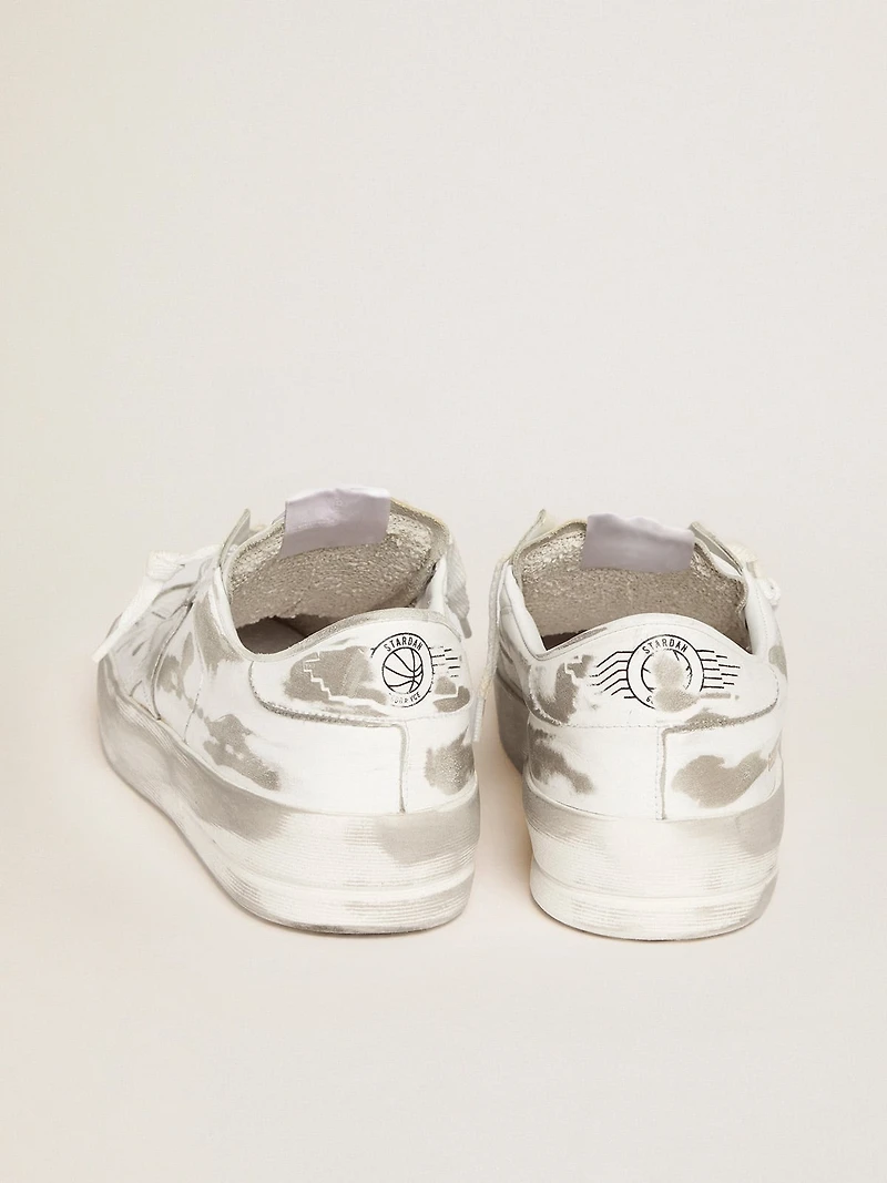 Stardan sneakers in white leather with lived-in treatment
