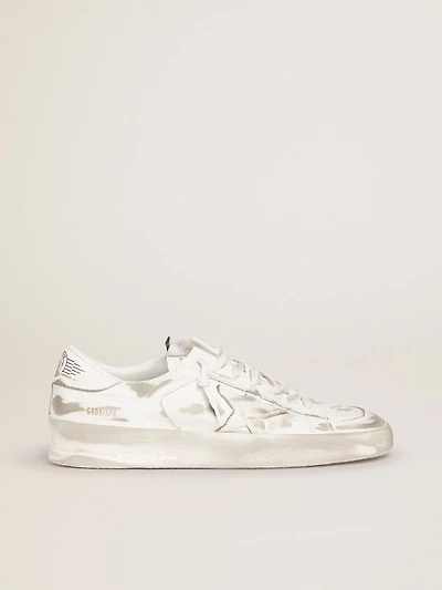 Stardan sneakers in white leather with lived-in treatment
