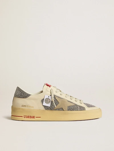 Women's Stardan suede with sand star and silver Swarovski crystal inserts