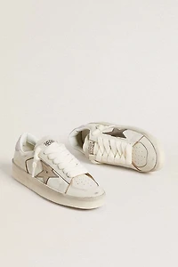 Stardan nappa leather with metallic silver star and pink suede heel tab