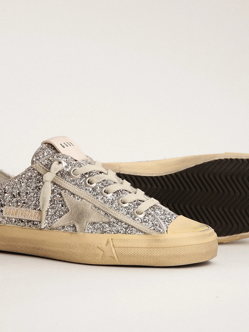 Women's V-Star LTD silver glitter with ice-gray suede star