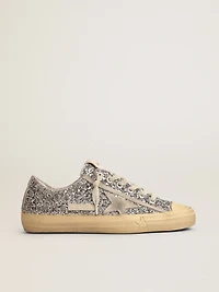 Women's V-Star LTD silver glitter with ice-gray suede star