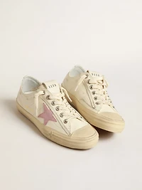V-Star beige nappa leather with old-rose suede star