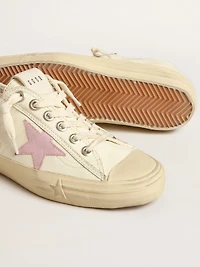 V-Star beige nappa leather with old-rose suede star
