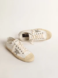 V-Star white leather with a platinum glitter star