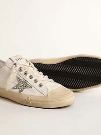 V-Star white leather with a platinum glitter star