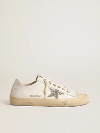 V-Star white leather with a platinum glitter star