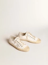V-Star nappa leather with ice-gray suede star and heel tab