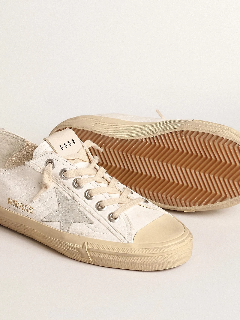 V-Star nappa leather with ice-gray suede star and heel tab