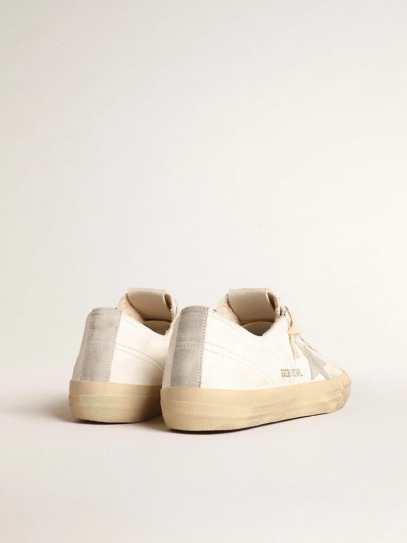 V-Star nappa leather with ice-gray suede star and heel tab