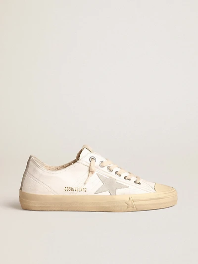 V-Star nappa leather with ice-gray suede star and heel tab