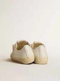 V-Star white leather with gold metallic star