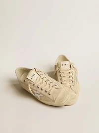 Women’s V-Star pearl suede with silver metallic leather star