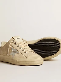 Women’s V-Star pearl suede with silver metallic leather star
