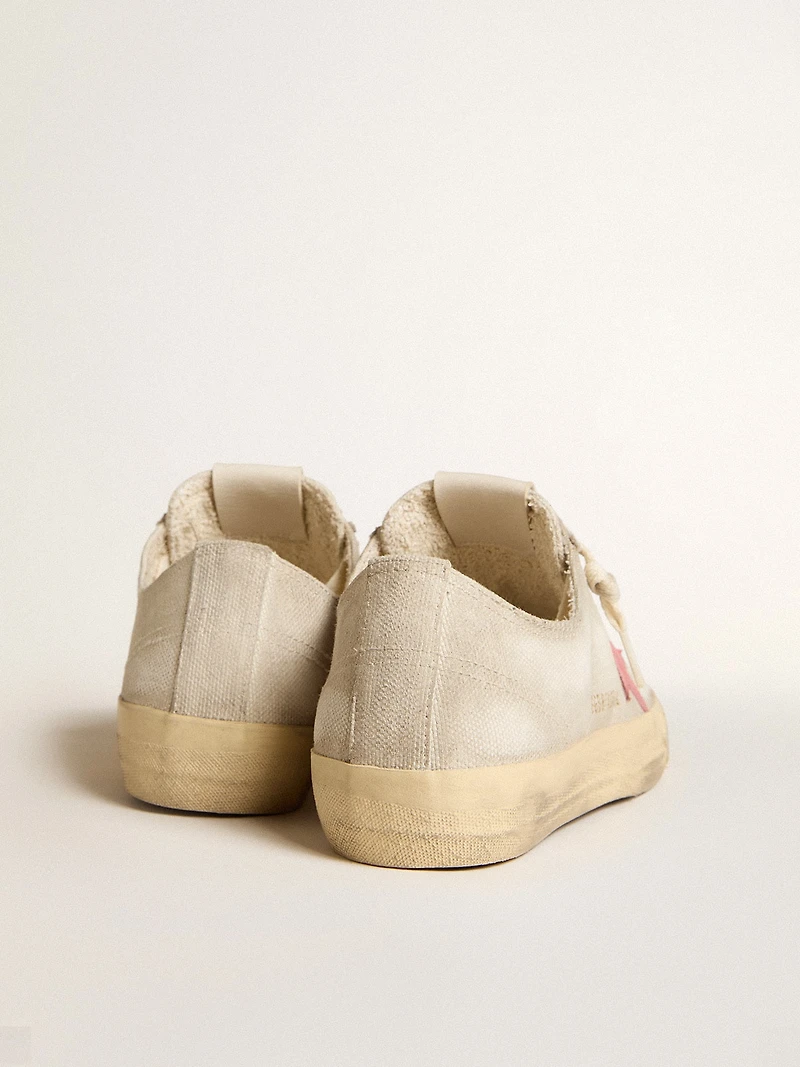 Women's V-Star light gray canvas with a red leather star