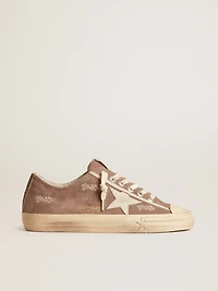Women's V-Star dove-gray suede with light gray leather star