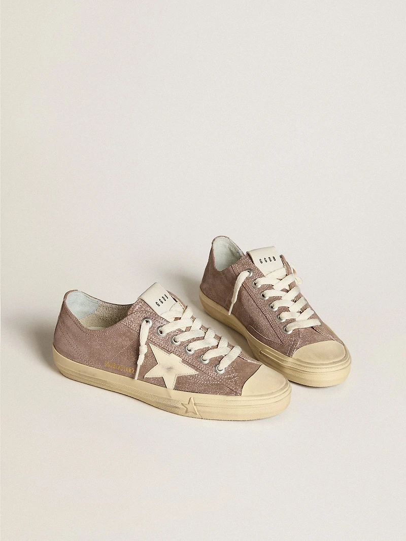 Women's V-Star light brown metallic suede with cream leather star