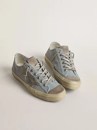 Women's V-Star light blue canvas with dove-gray leather star