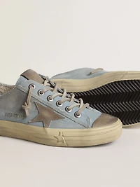 Women's V-Star light blue canvas with dove-gray leather star