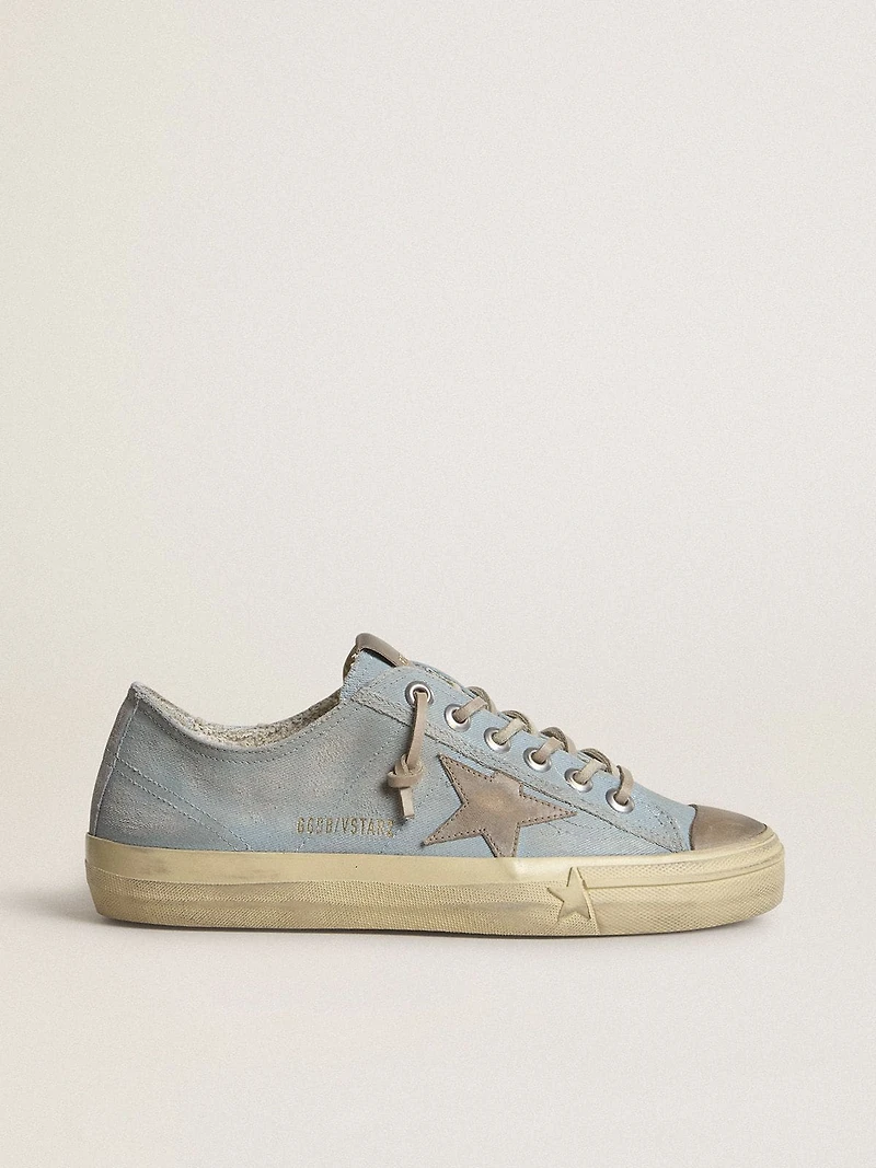 Women's V-Star light blue canvas with dove-gray leather star