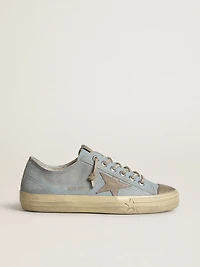 Women's V-Star light blue canvas with dove-gray leather star
