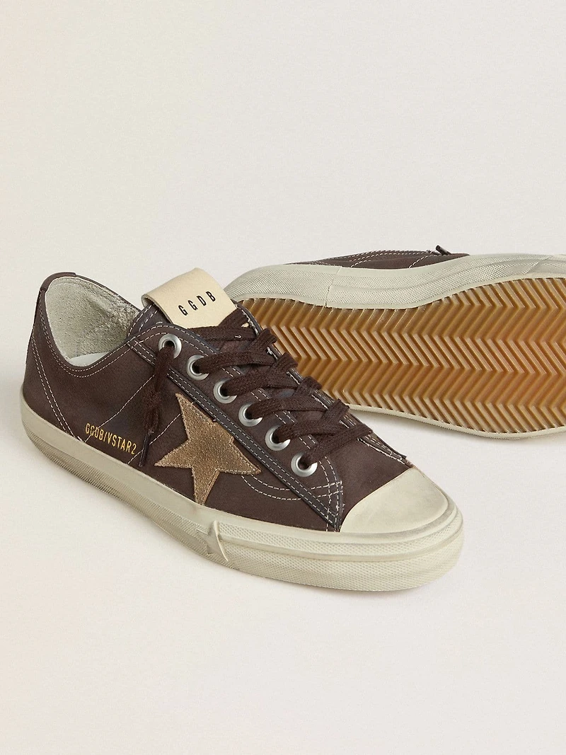 Women's V-Star brown nubuck with tobacco-colored suede star