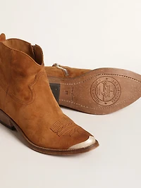 Young ankle boots cognac-colored suede