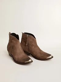 Young ankle boots dark brown suede