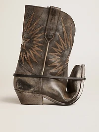 Women’s low Wish star boots black leather with silver