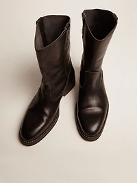 Biker boots black leather