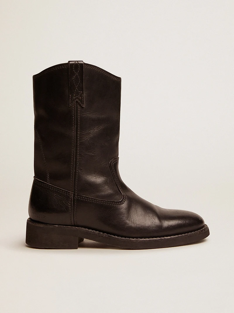 Biker boots black leather