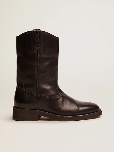 Biker boots black leather