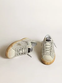 Women’s Super-Star aged white nubuck with Swarovski crystals