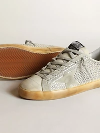 Women’s Super-Star aged white nubuck with Swarovski crystals