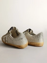 Women’s Super-Star aged white nubuck with Swarovski crystals