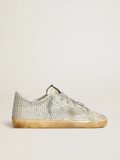 Women’s Super-Star aged white nubuck with Swarovski crystals