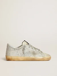 Women’s Super-Star aged white nubuck with Swarovski crystals