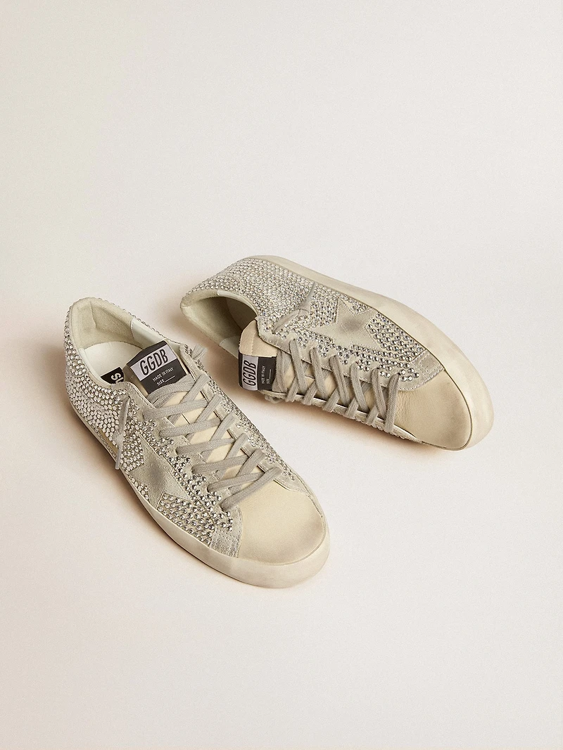 Super-Star nubuck with Swarovski crystals and ice-gray suede star