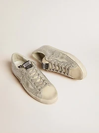 Super-Star nubuck with Swarovski crystals and ice-gray suede star