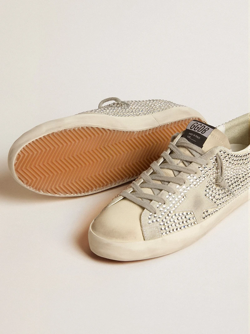 Super-Star nubuck with Swarovski crystals and ice-gray suede star